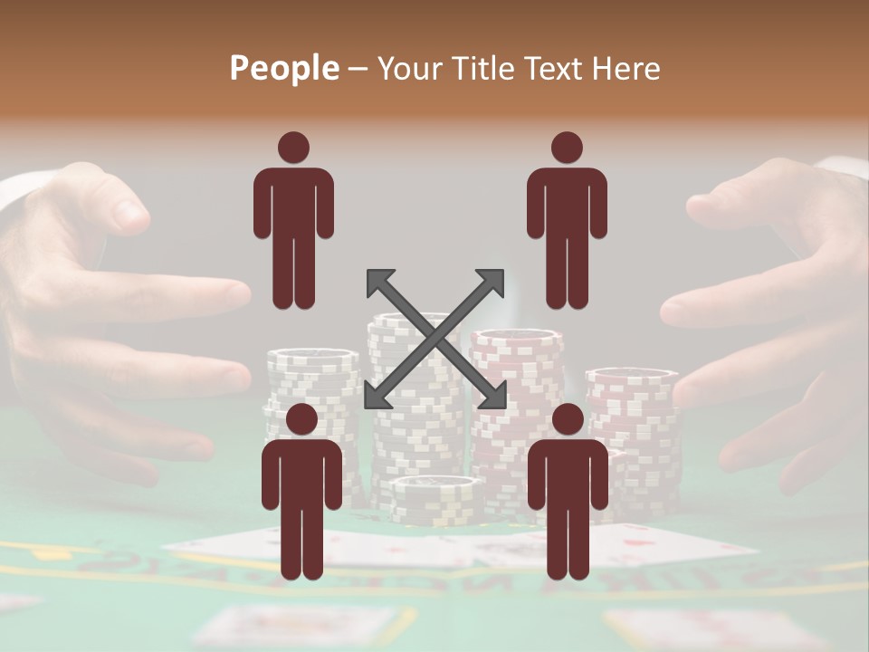 A Man In A Suit Is Playing Poker PowerPoint Template