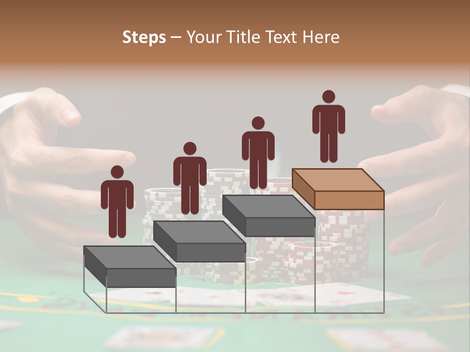 A Man In A Suit Is Playing Poker PowerPoint Template