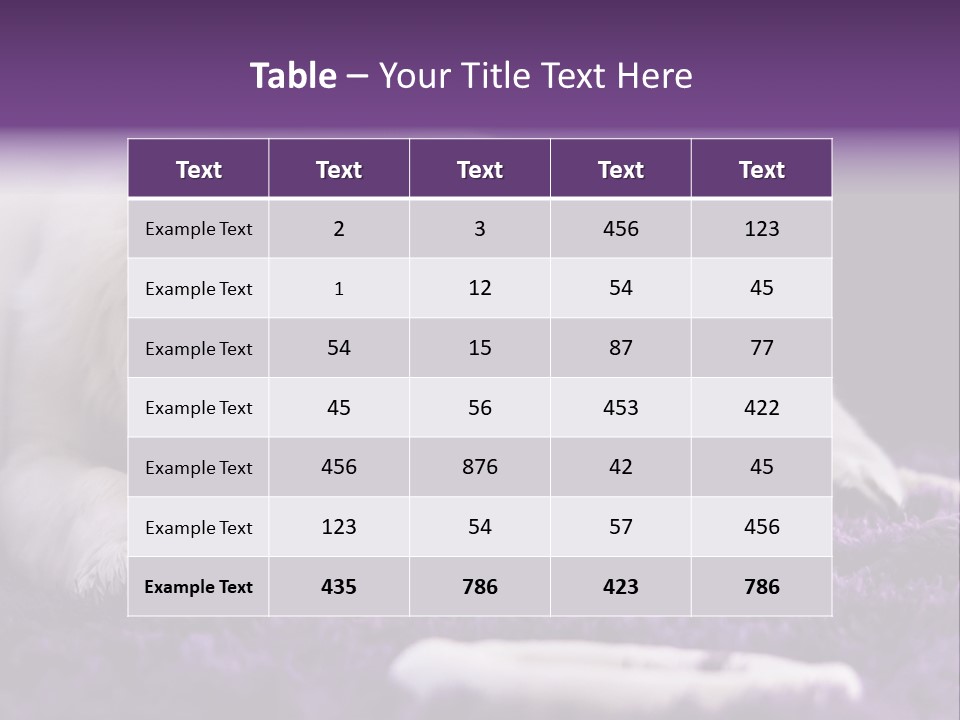 A White Dog Laying On A Purple Rug With A Toothbrush In Its Mouth PowerPoint Template