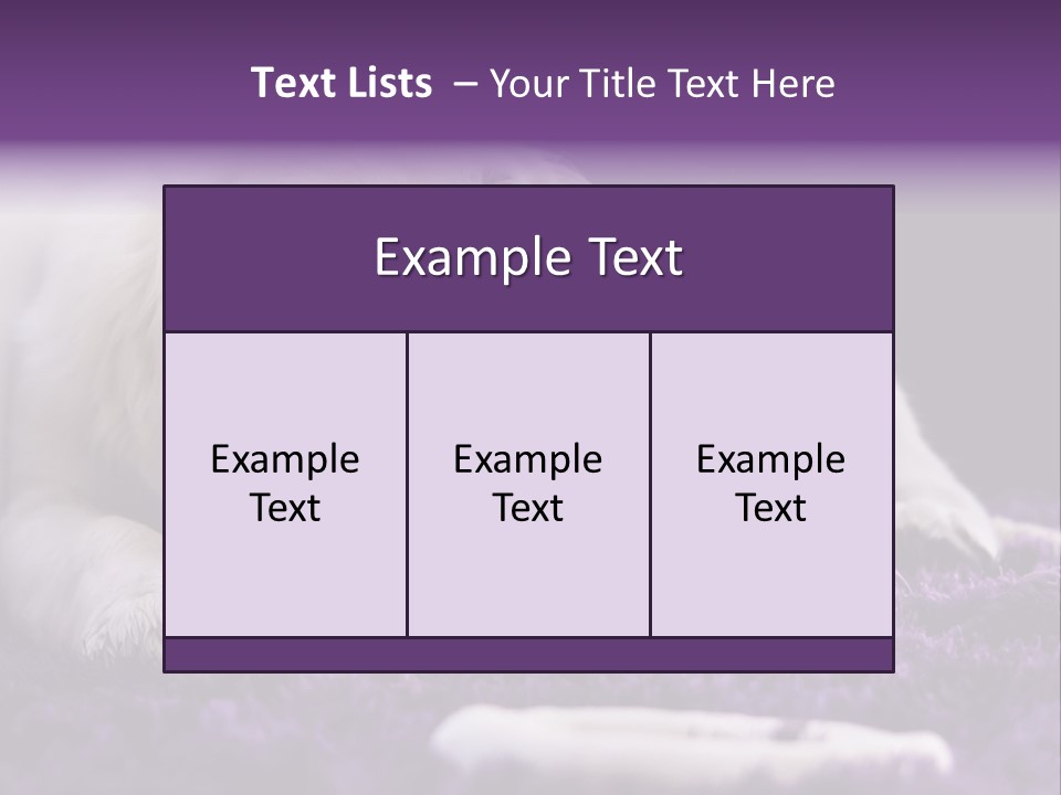 A White Dog Laying On A Purple Rug With A Toothbrush In Its Mouth PowerPoint Template