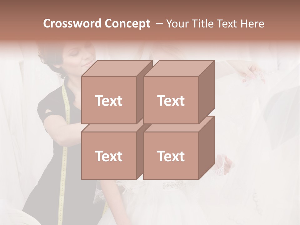 Designer Gown Caucasian PowerPoint Template