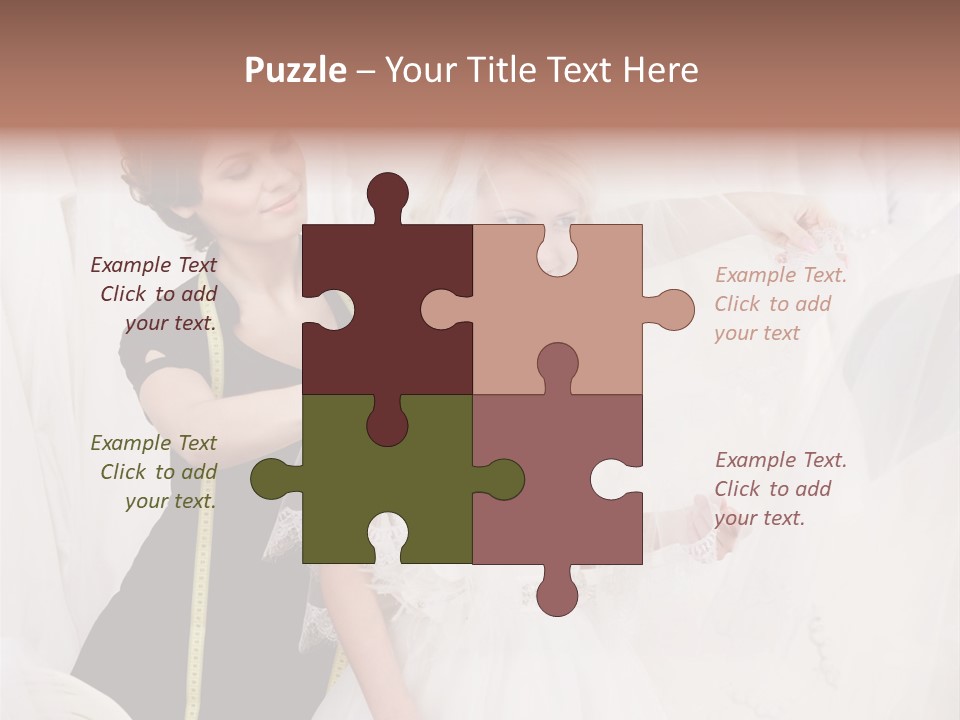 Designer Gown Caucasian PowerPoint Template