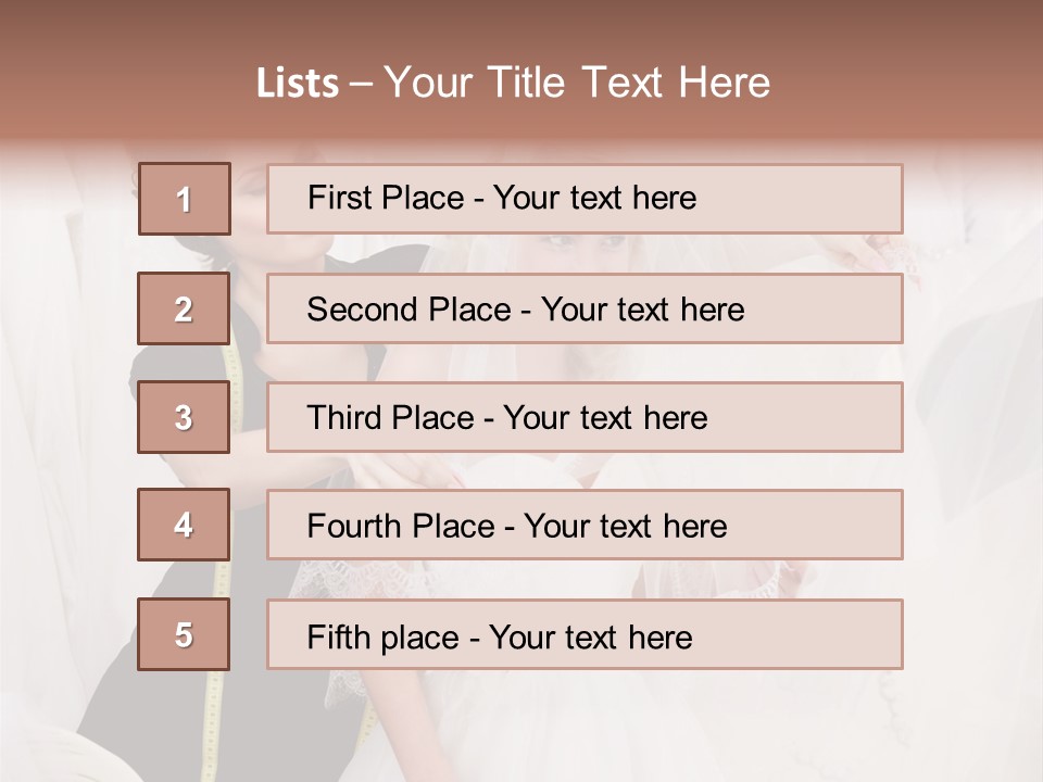 Designer Gown Caucasian PowerPoint Template