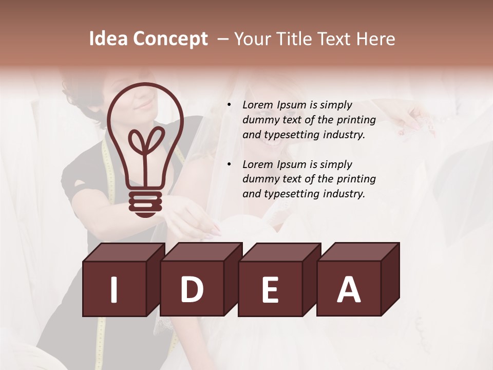 Designer Gown Caucasian PowerPoint Template