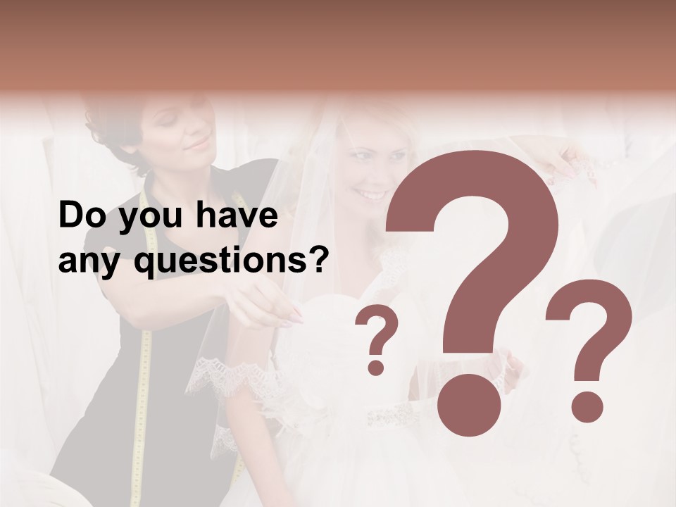 Designer Gown Caucasian PowerPoint Template