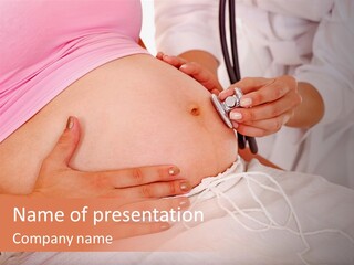 On White Gravid Young PowerPoint Template