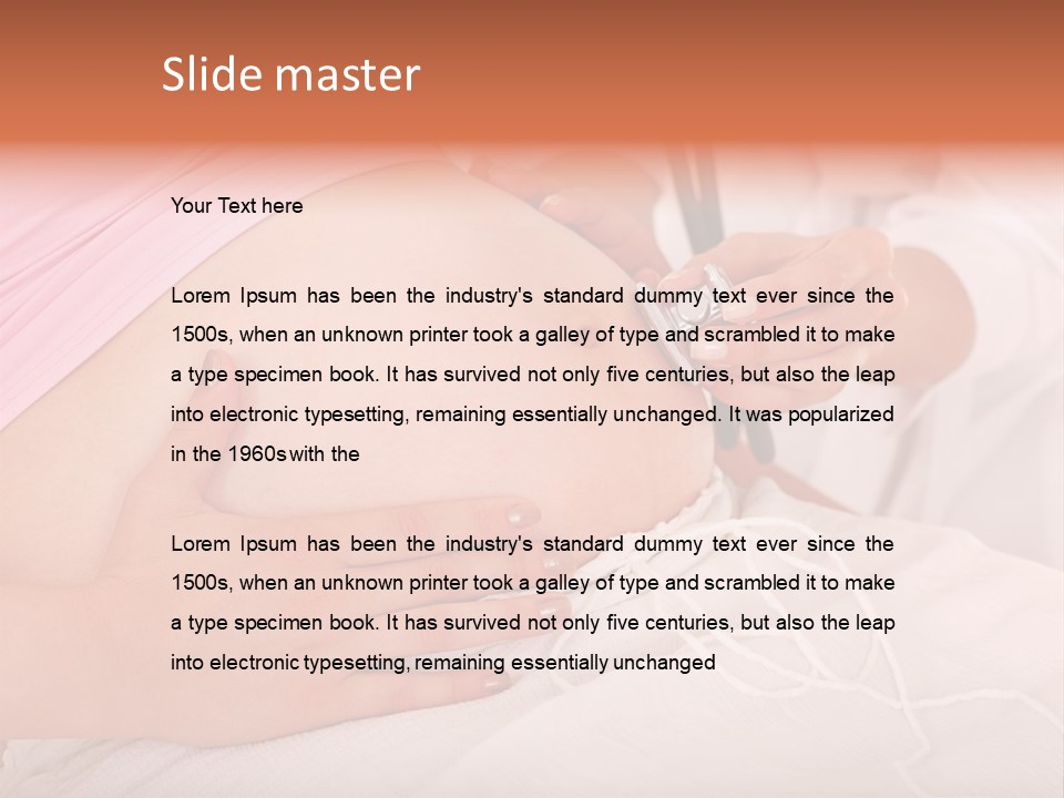 On White Gravid Young PowerPoint Template