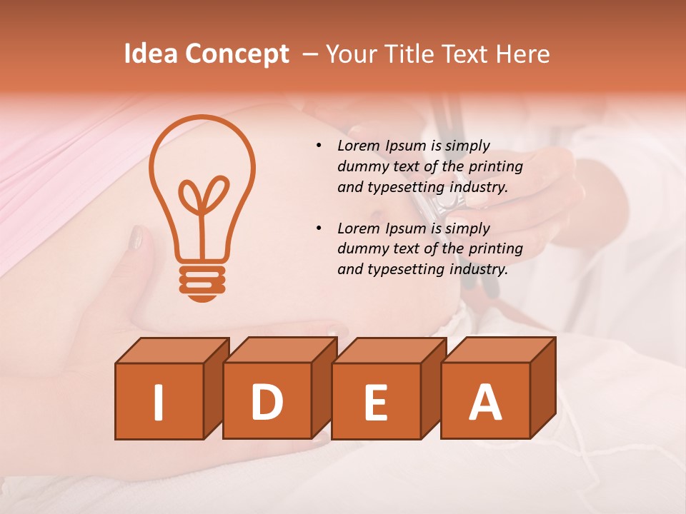 On White Gravid Young PowerPoint Template