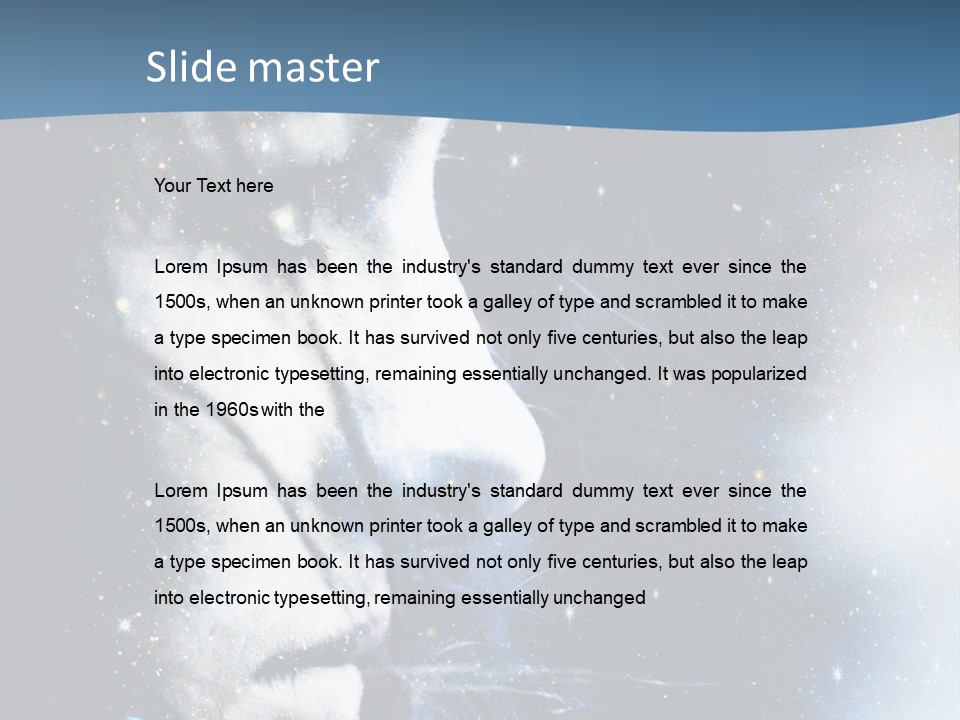 A Woman's Face With Stars In The Background PowerPoint Template