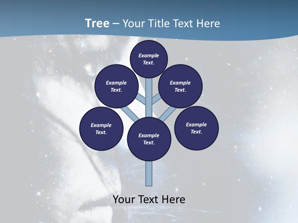 A Woman's Face With Stars In The Background PowerPoint Template