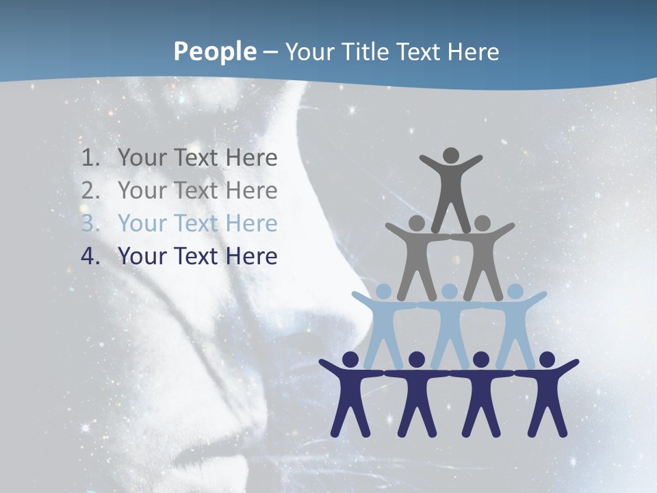 A Woman's Face With Stars In The Background PowerPoint Template