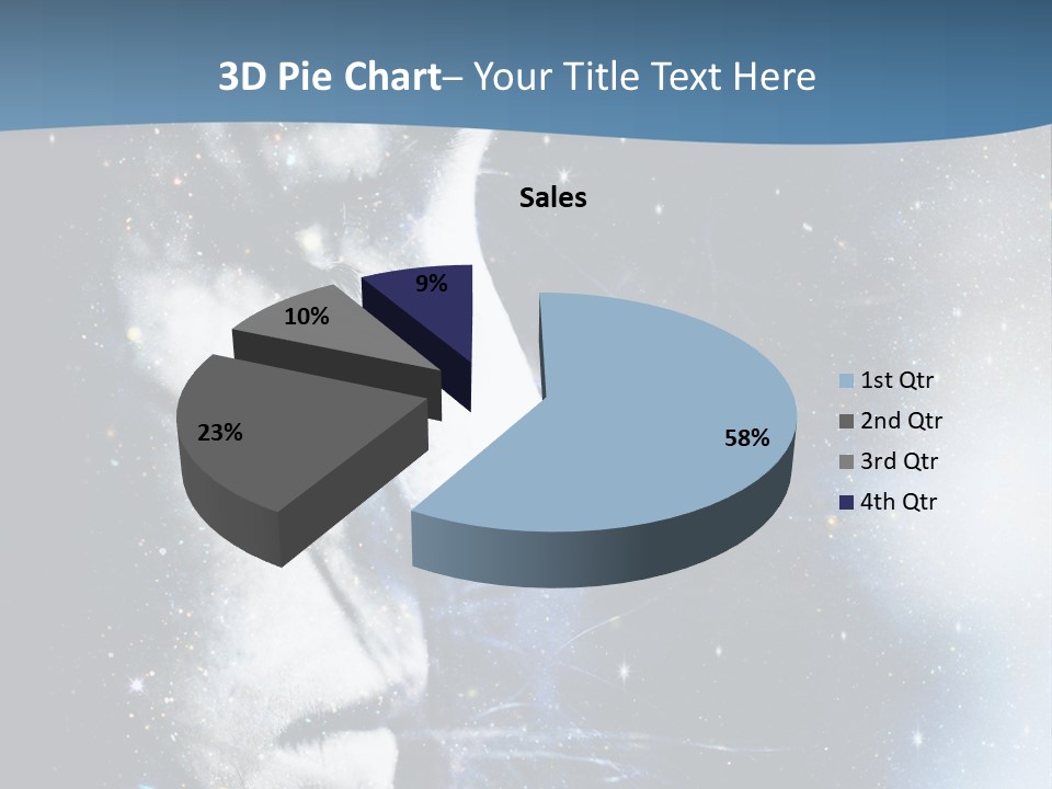 A Woman's Face With Stars In The Background PowerPoint Template