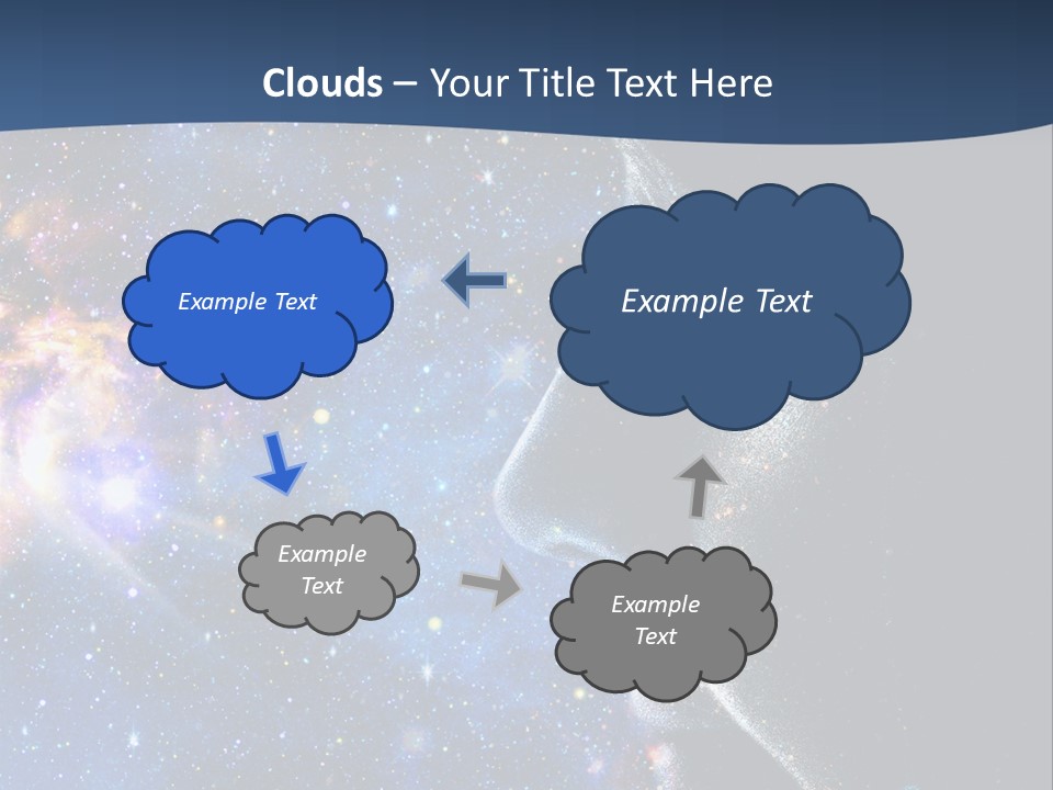 A Woman's Profile With Stars In The Background PowerPoint Template