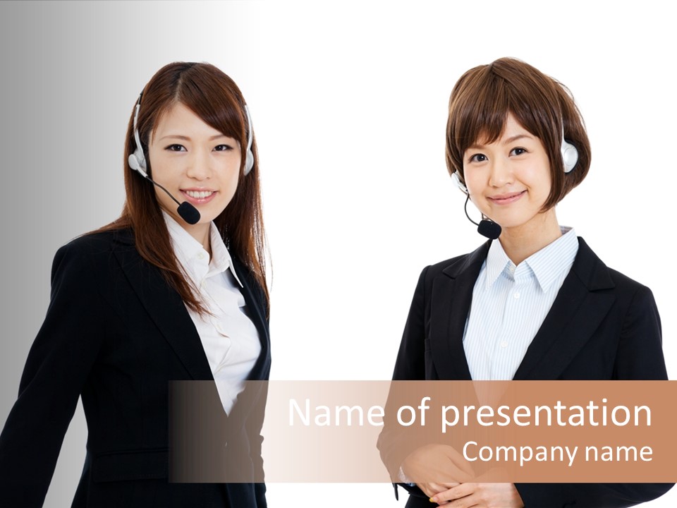 Korean Businesswoman Cute PowerPoint Template