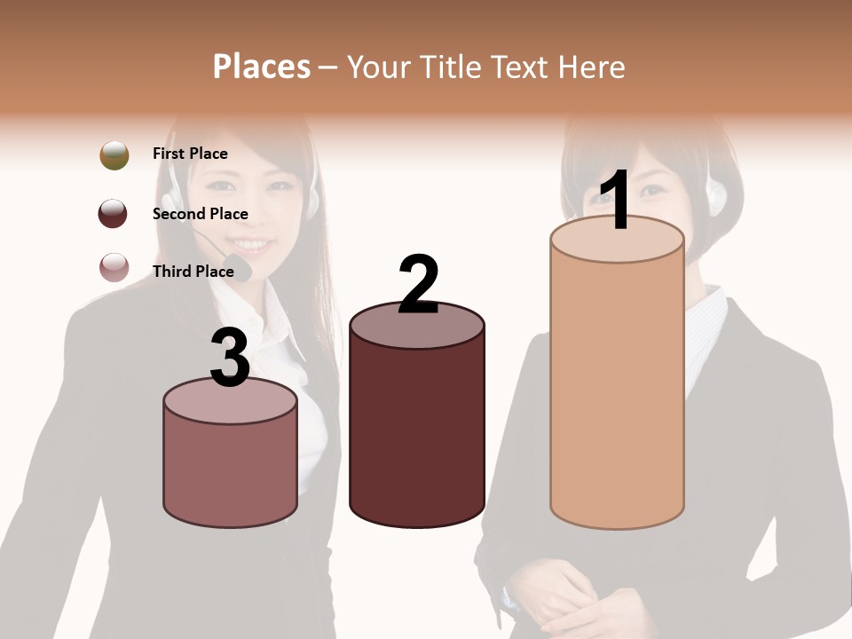 Korean Businesswoman Cute PowerPoint Template