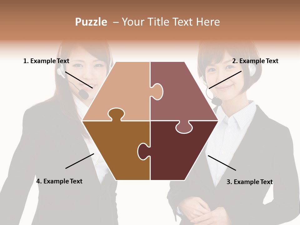 Korean Businesswoman Cute PowerPoint Template