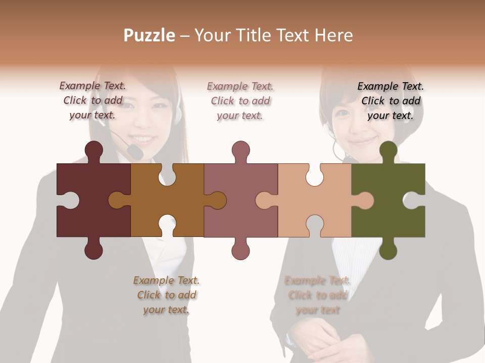 Korean Businesswoman Cute PowerPoint Template