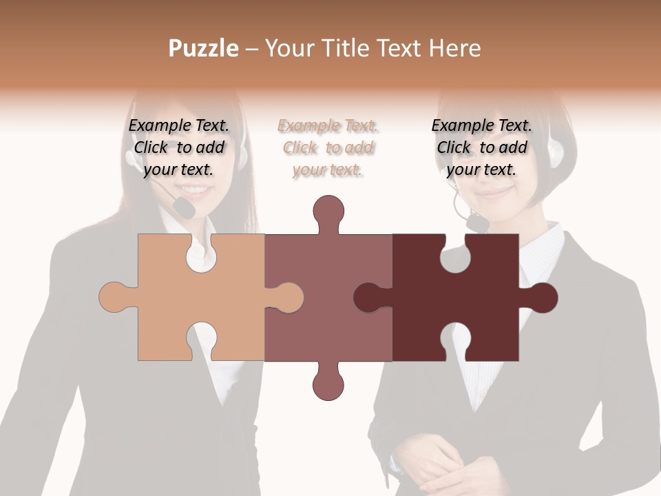 Korean Businesswoman Cute PowerPoint Template