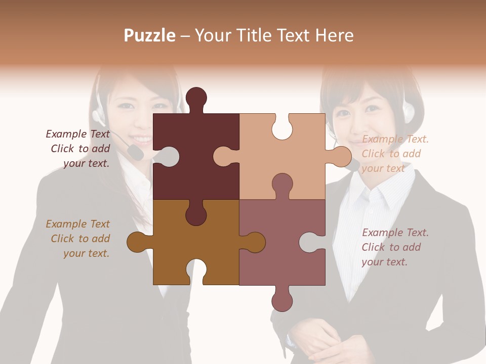 Korean Businesswoman Cute PowerPoint Template