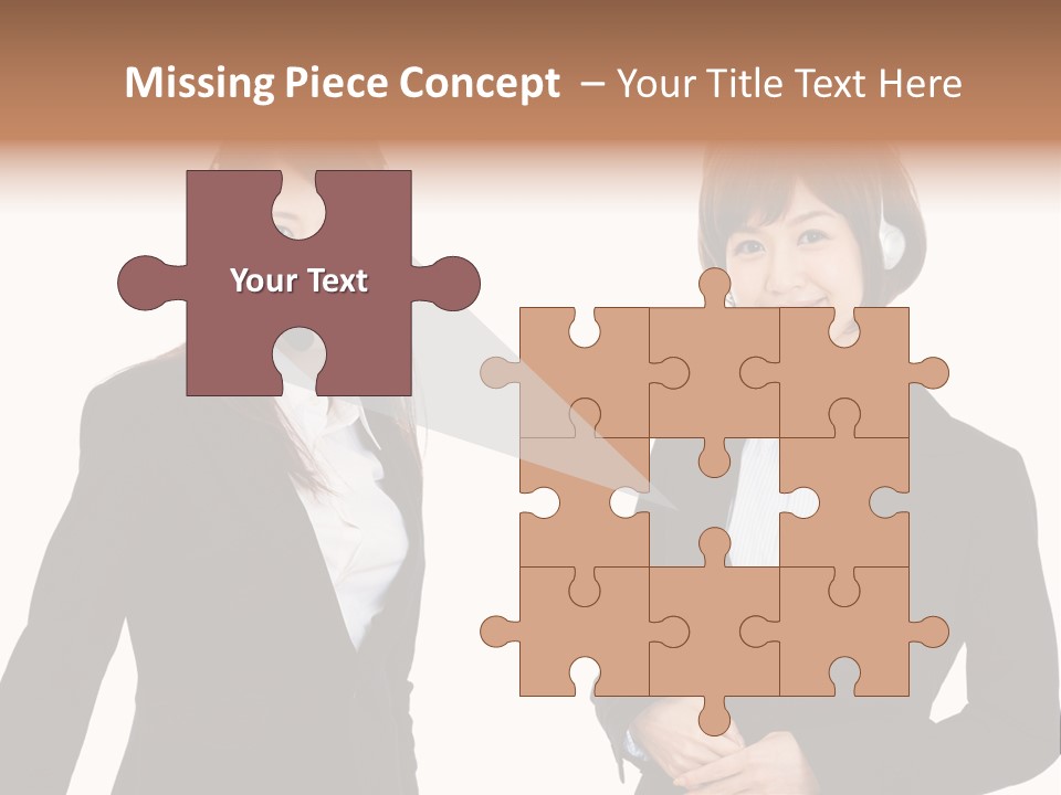 Korean Businesswoman Cute PowerPoint Template