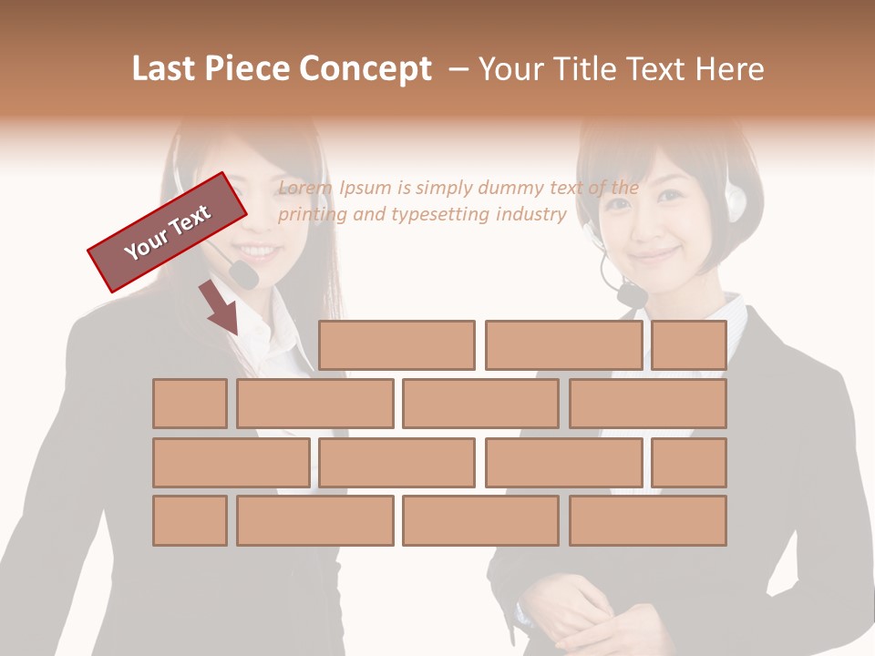 Korean Businesswoman Cute PowerPoint Template