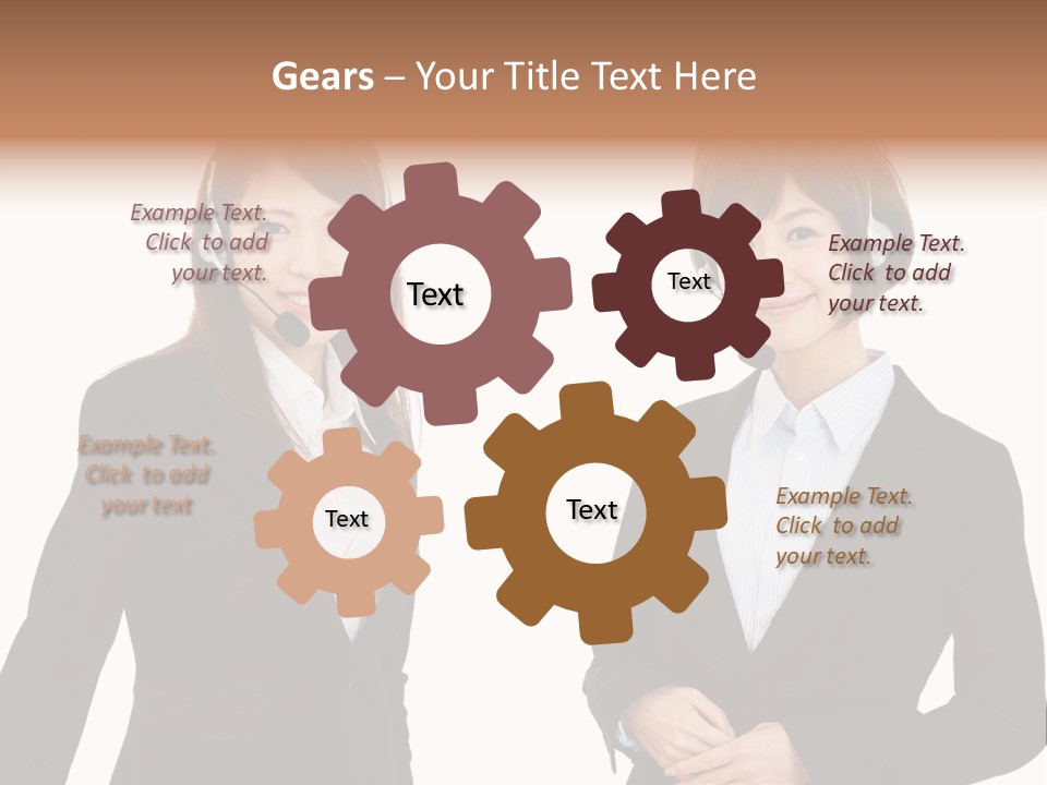 Korean Businesswoman Cute PowerPoint Template