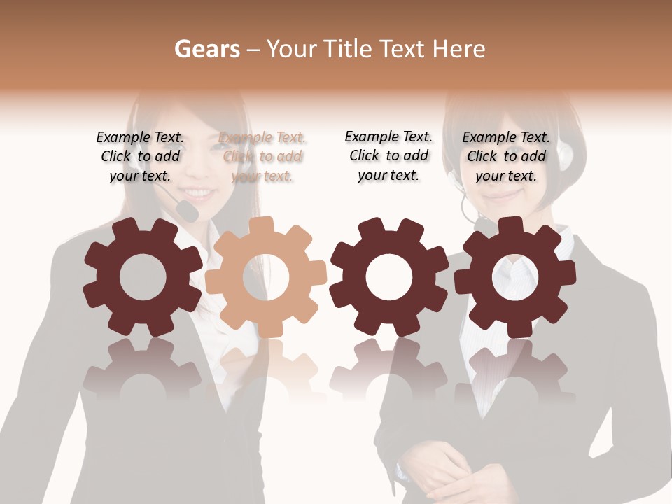 Korean Businesswoman Cute PowerPoint Template