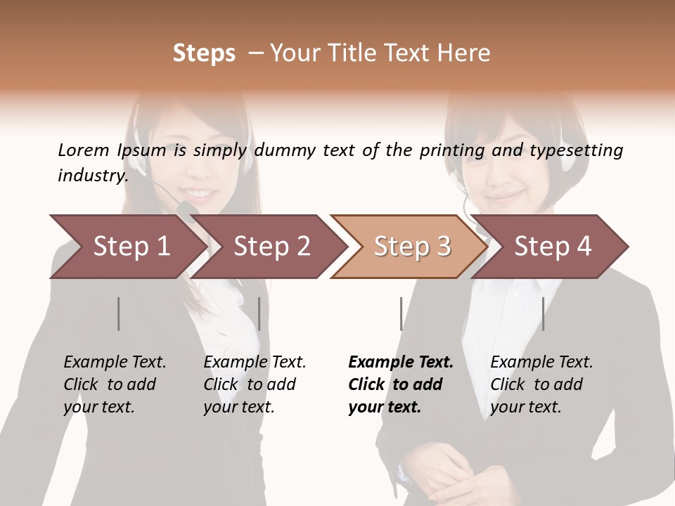 Korean Businesswoman Cute PowerPoint Template