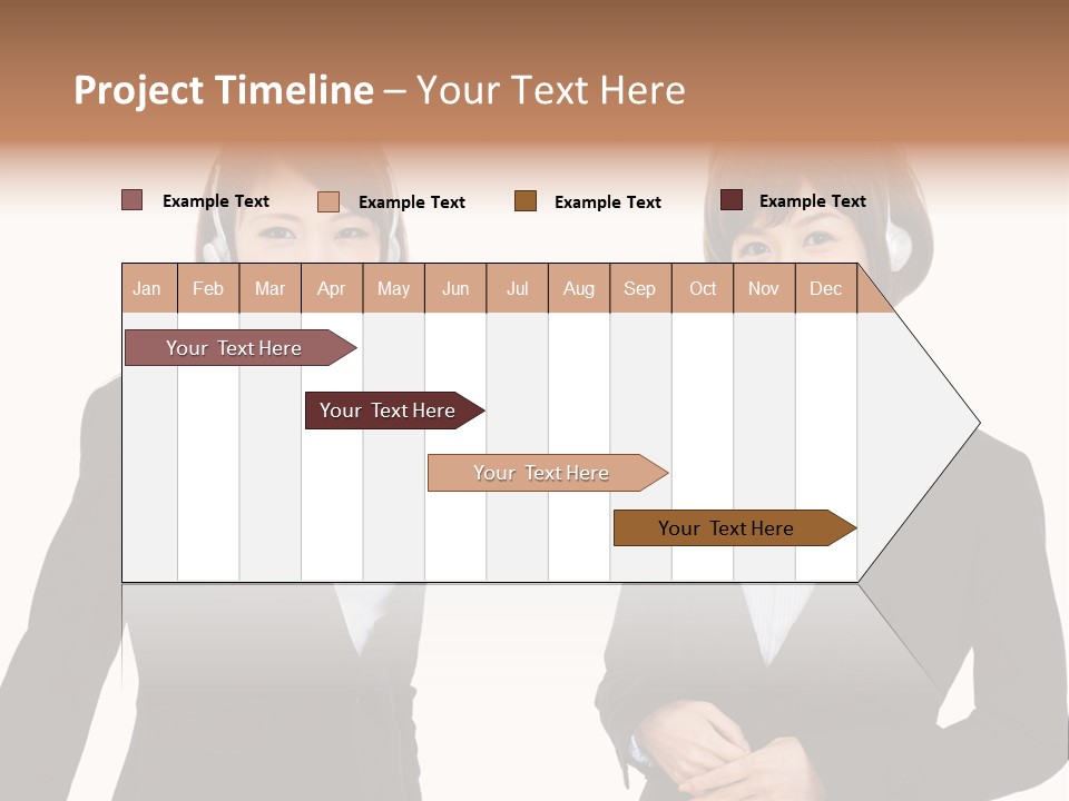 Korean Businesswoman Cute PowerPoint Template