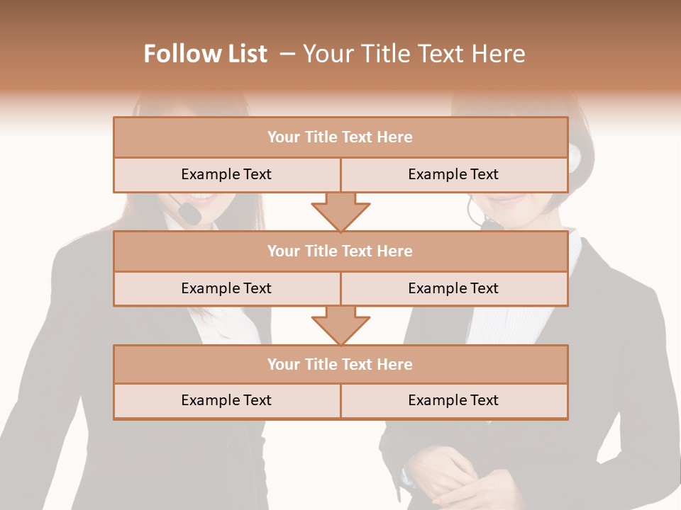 Korean Businesswoman Cute PowerPoint Template