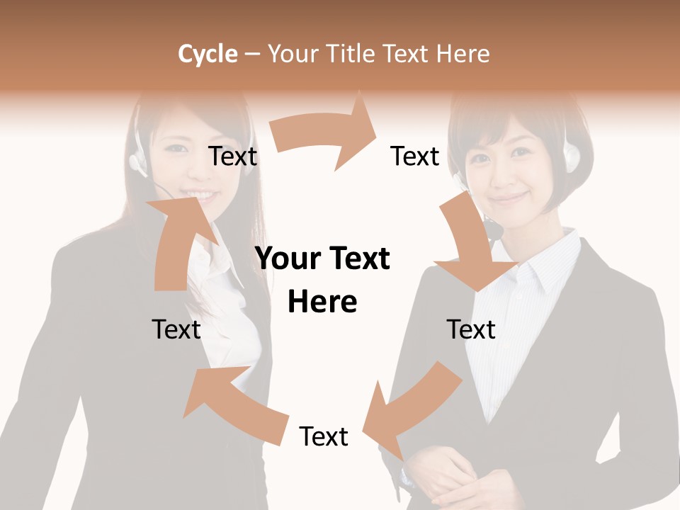 Korean Businesswoman Cute PowerPoint Template