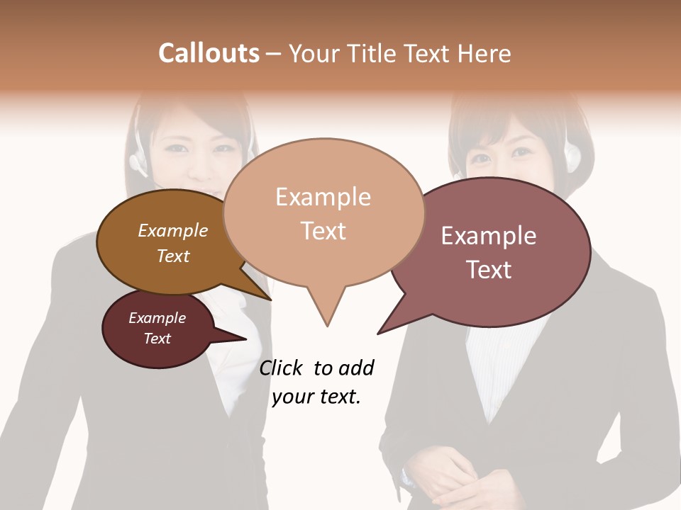 Korean Businesswoman Cute PowerPoint Template