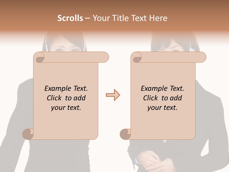 Korean Businesswoman Cute PowerPoint Template