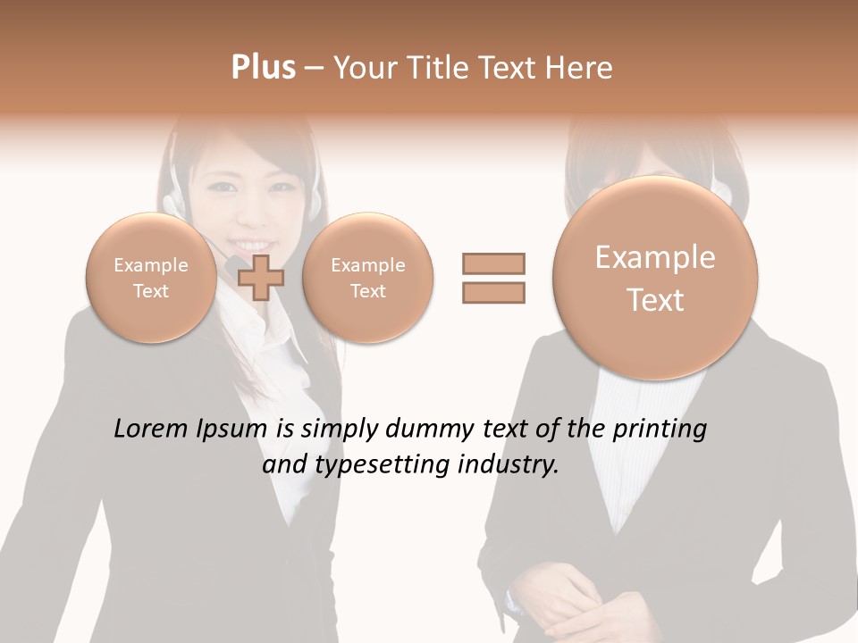 Korean Businesswoman Cute PowerPoint Template