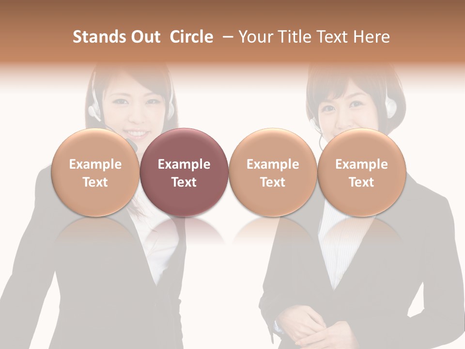 Korean Businesswoman Cute PowerPoint Template
