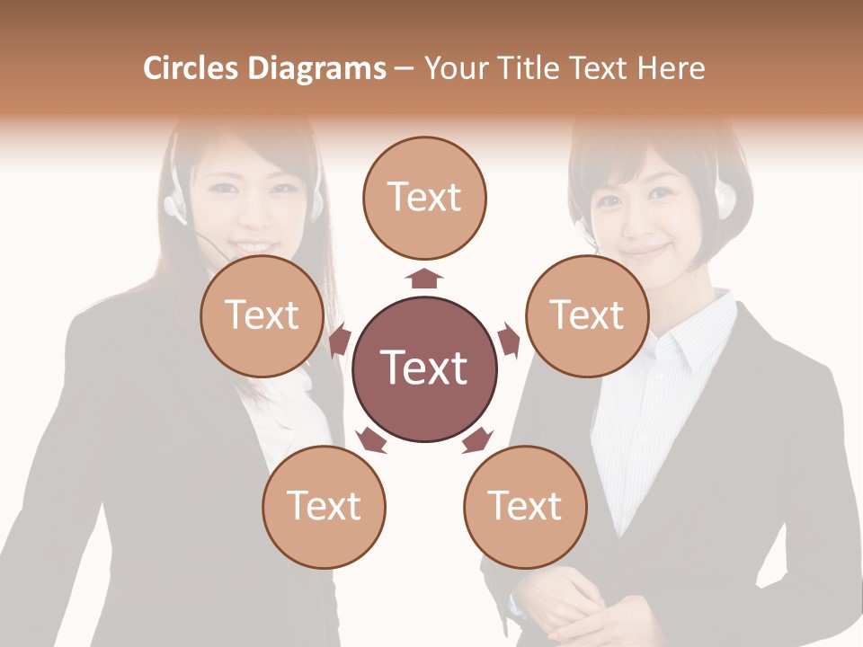 Korean Businesswoman Cute PowerPoint Template