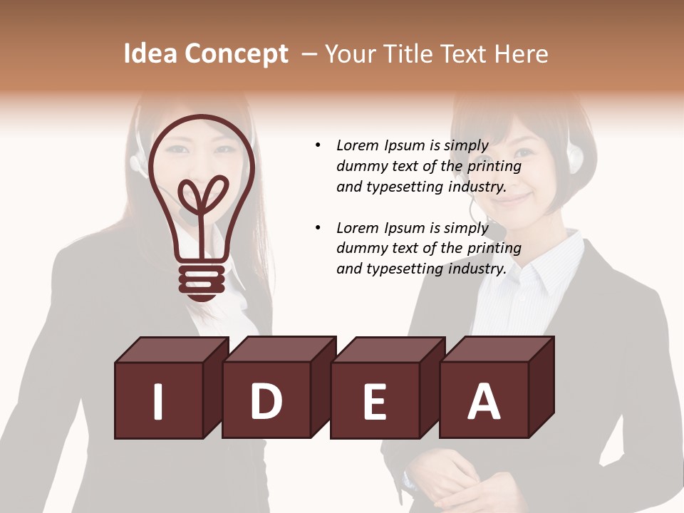 Korean Businesswoman Cute PowerPoint Template