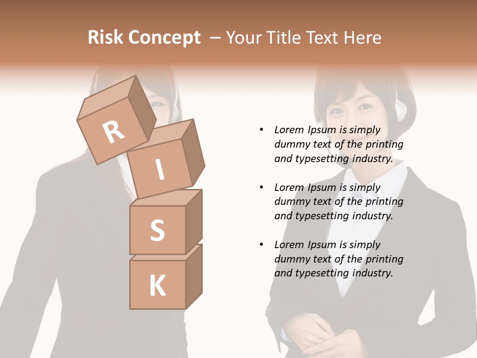 Korean Businesswoman Cute PowerPoint Template