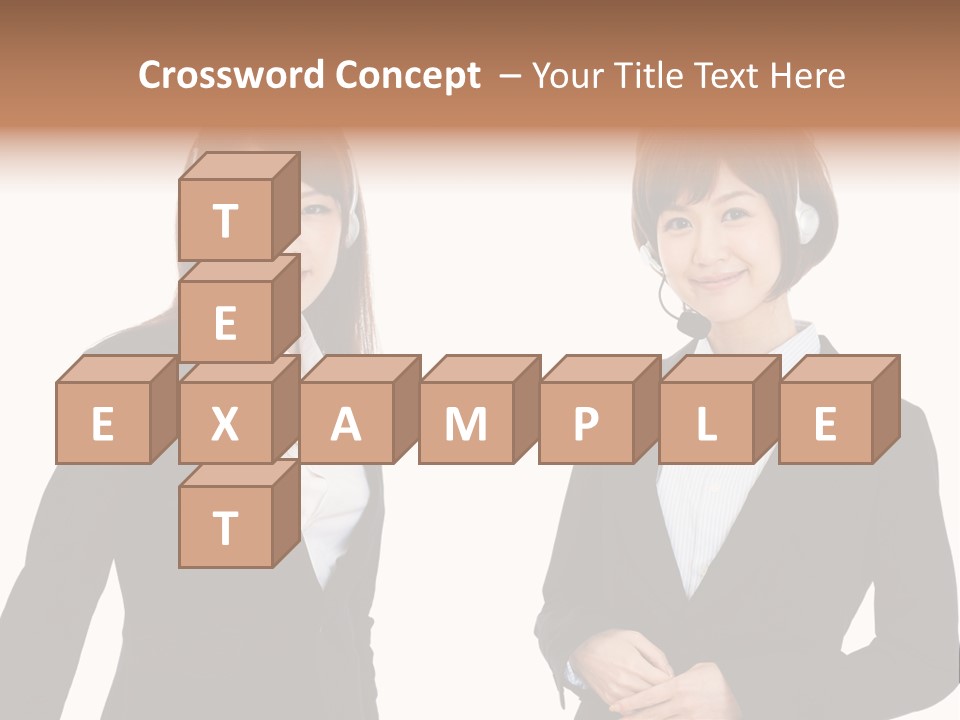 Korean Businesswoman Cute PowerPoint Template