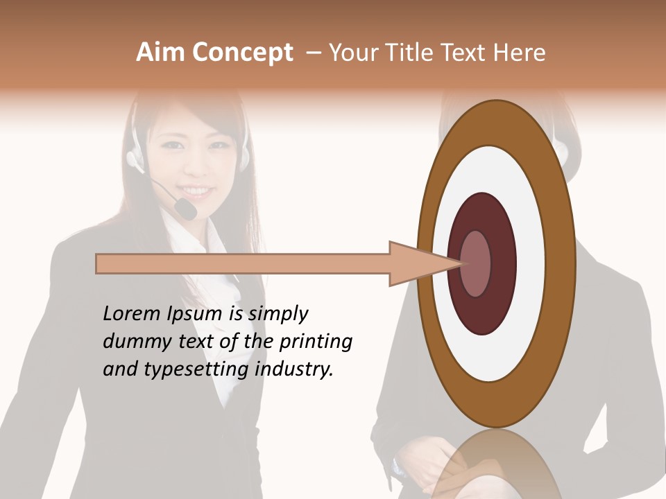 Korean Businesswoman Cute PowerPoint Template