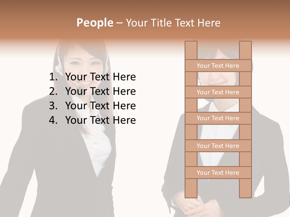 Korean Businesswoman Cute PowerPoint Template