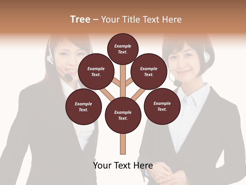 Korean Businesswoman Cute PowerPoint Template