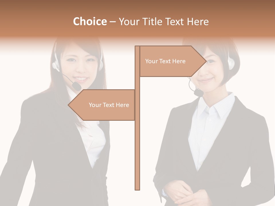Korean Businesswoman Cute PowerPoint Template