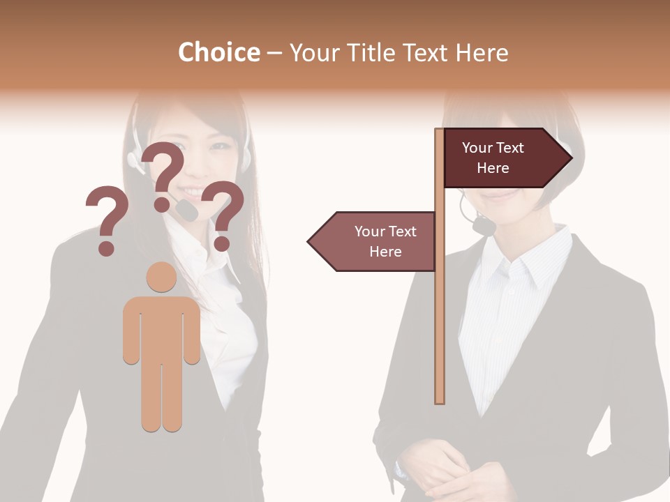 Korean Businesswoman Cute PowerPoint Template