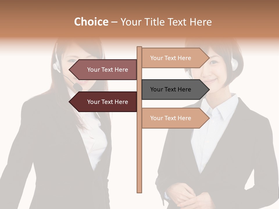 Korean Businesswoman Cute PowerPoint Template