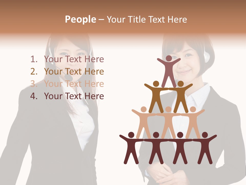Korean Businesswoman Cute PowerPoint Template