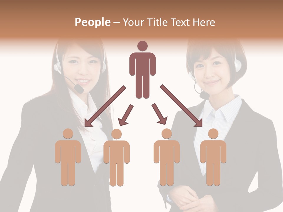 Korean Businesswoman Cute PowerPoint Template