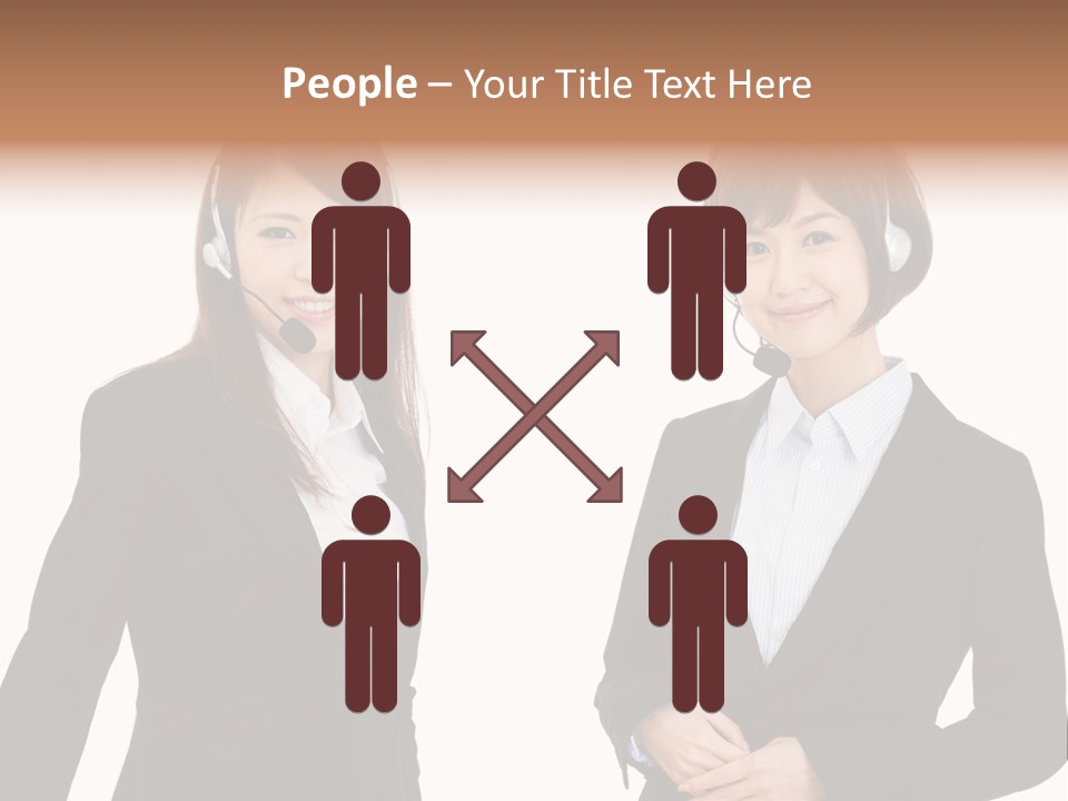 Korean Businesswoman Cute PowerPoint Template