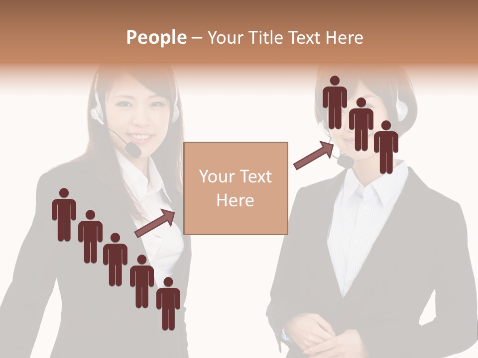 Korean Businesswoman Cute PowerPoint Template
