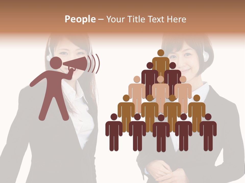 Korean Businesswoman Cute PowerPoint Template